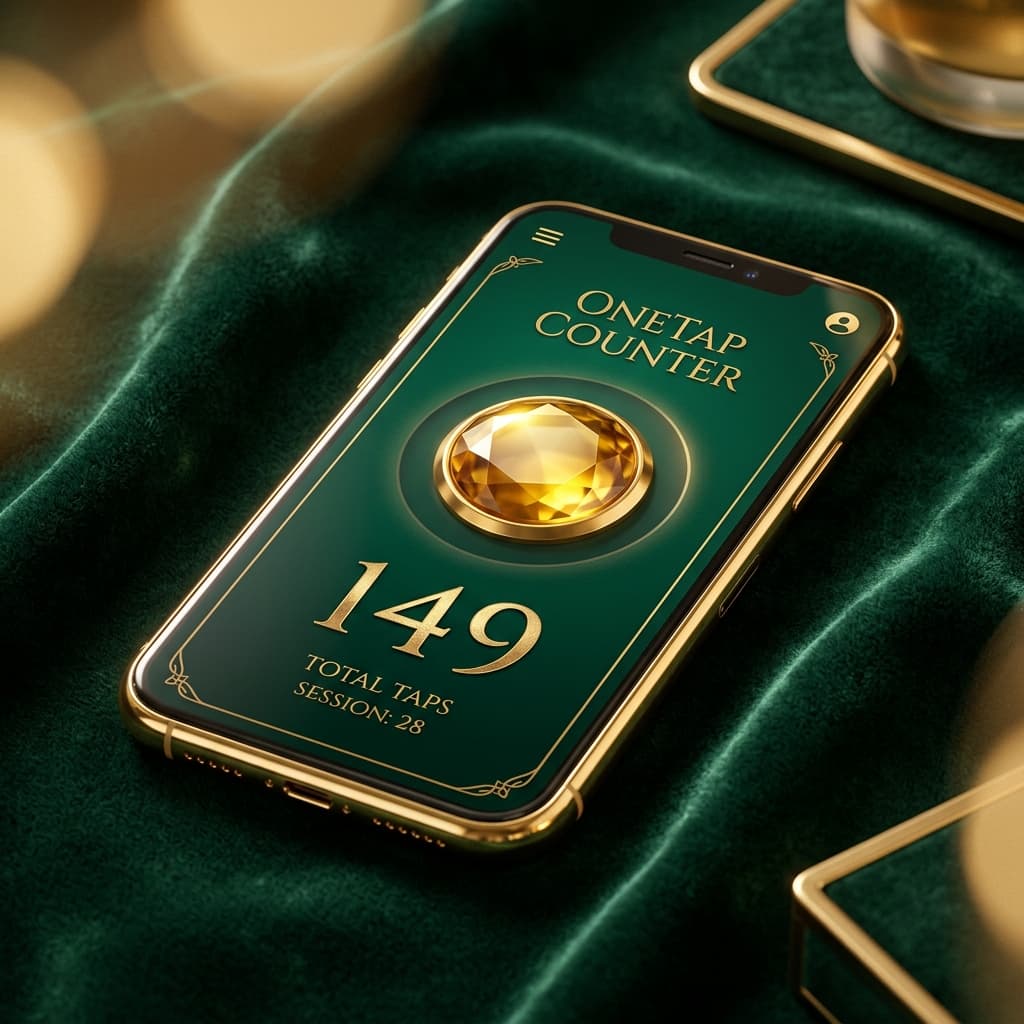 OneTap Counter Golden Mockup